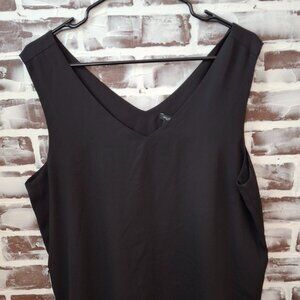 Ann Taylor Factory Large Black Sleeveless Top Blouse Flowy